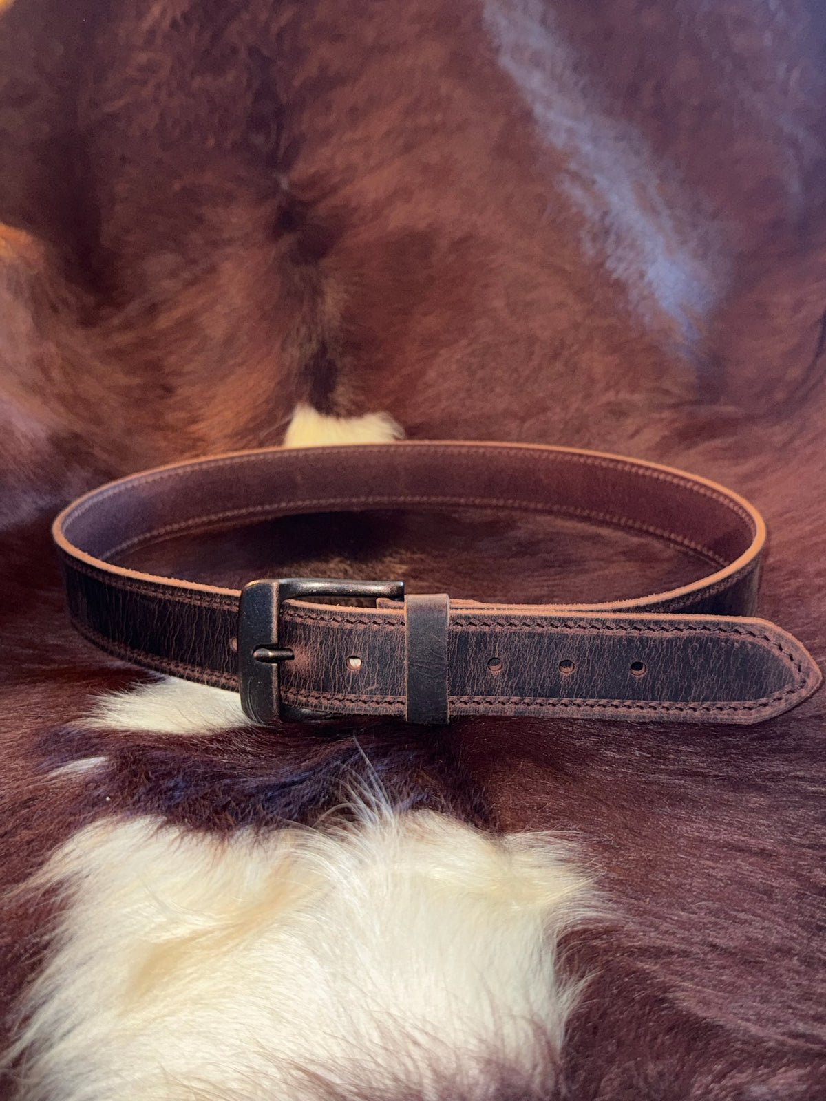 The Workhorse Belt – 1.5" Crazy Horse Brown Water Buffalo