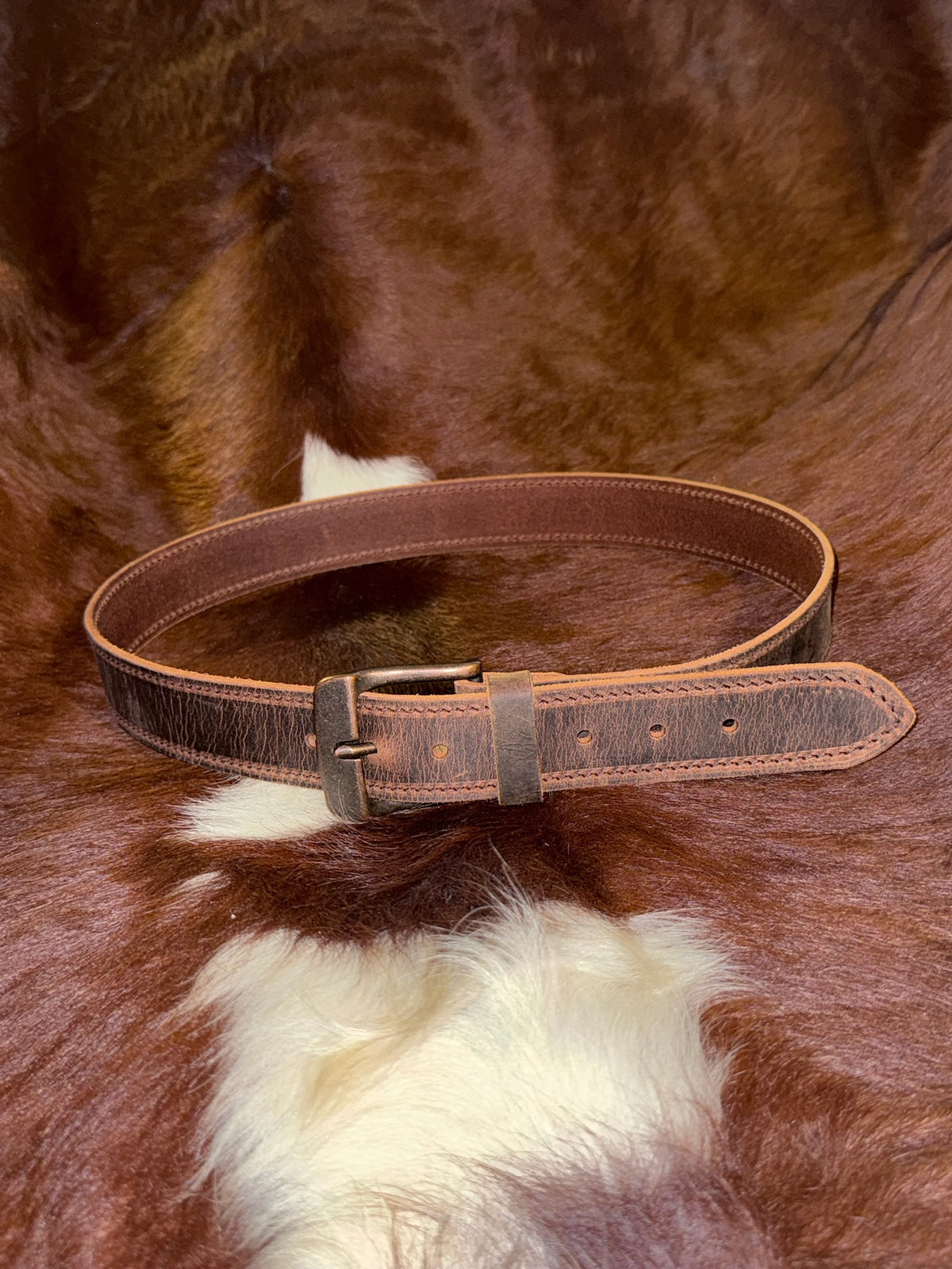 The Workhorse Belt – 1.5" Crazy Horse Brown Water Buffalo