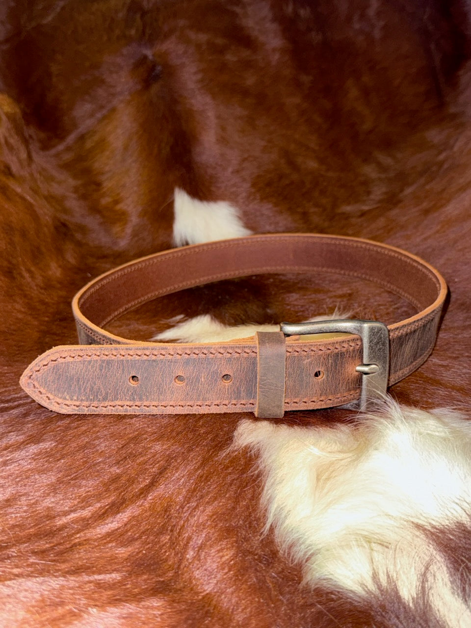 The Workhorse Belt – 1.5" Crazy Horse Brown Water Buffalo