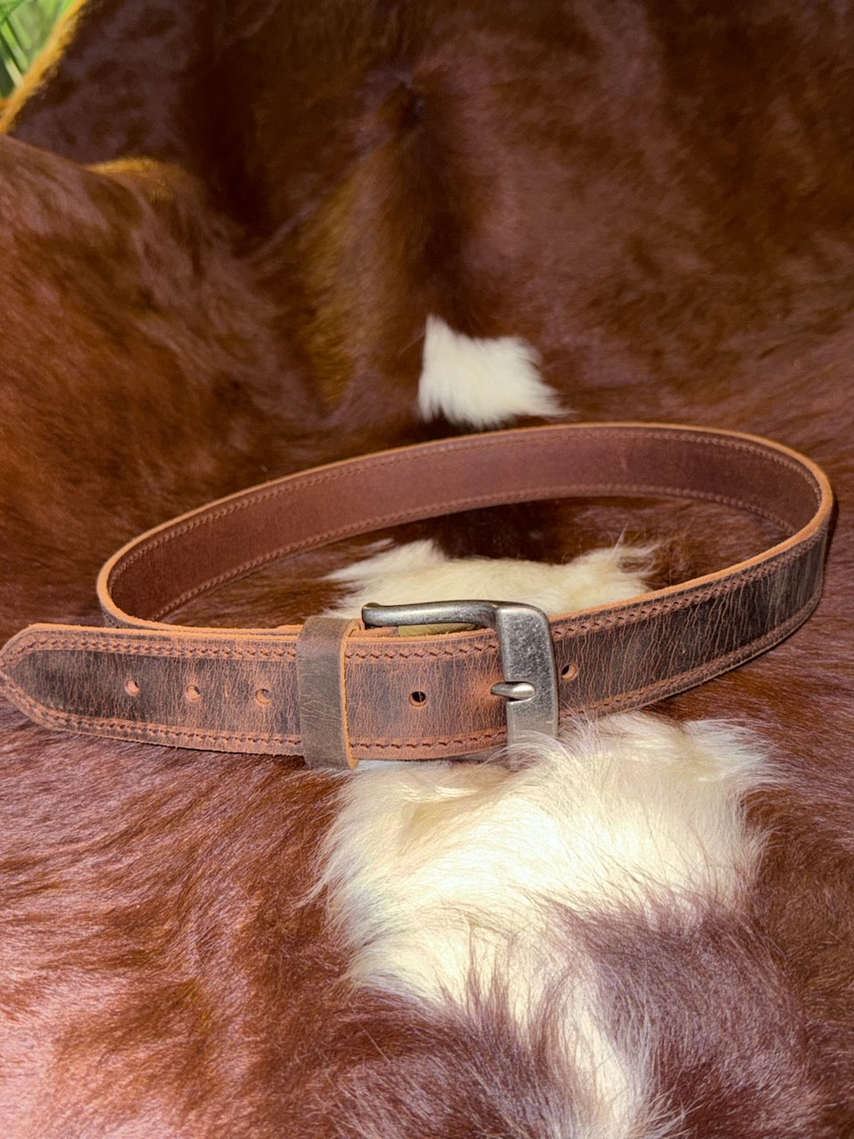 The Workhorse Belt – 1.5" Crazy Horse Brown Water Buffalo