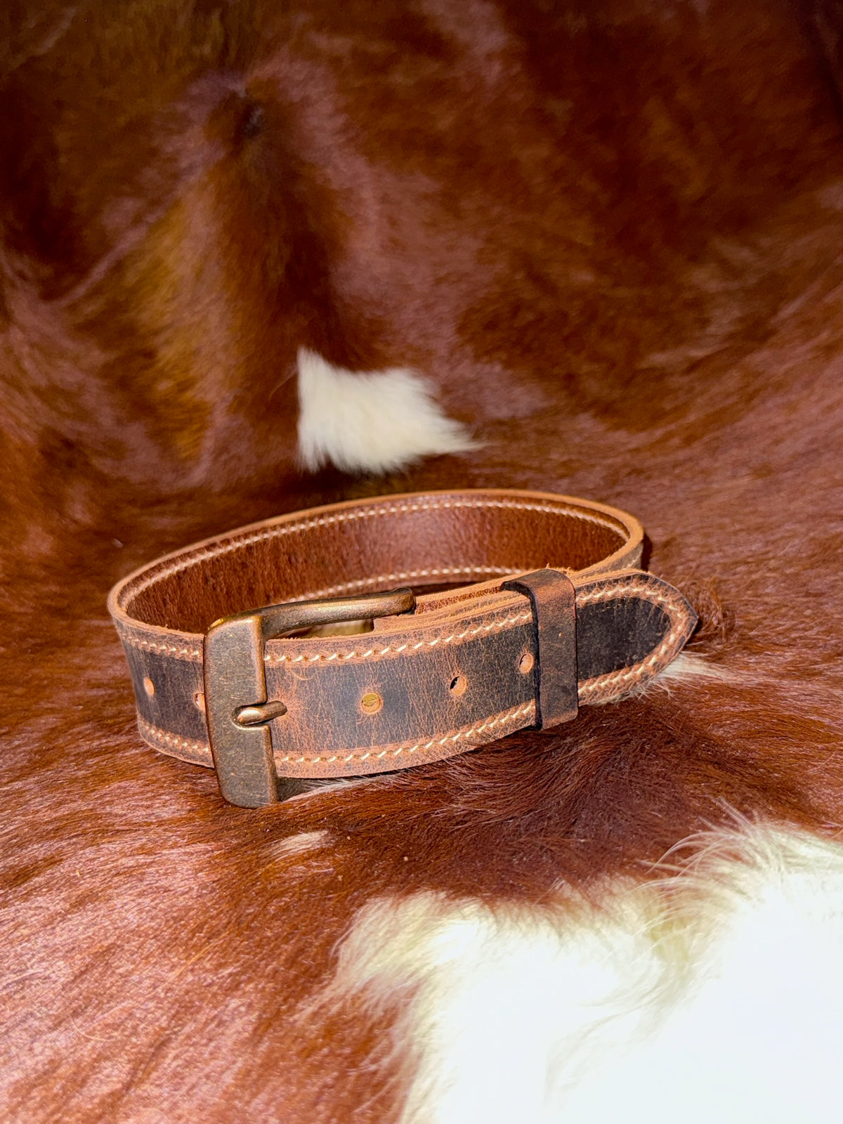 The Workhorse Belt – 1.5" Crazy Horse Brown Water Buffalo