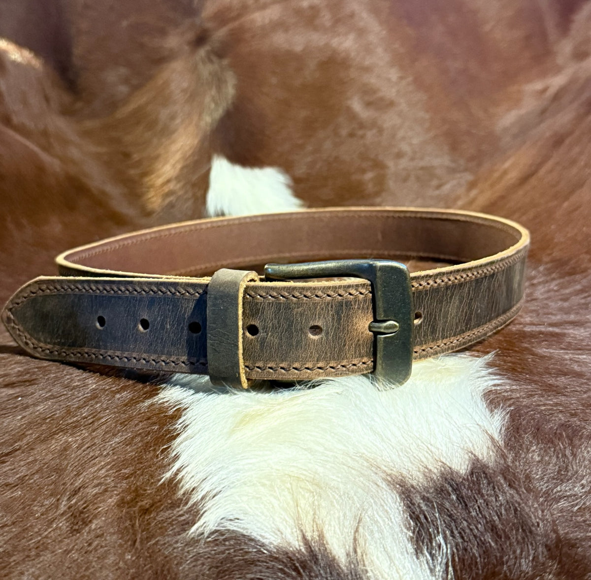 The Workhorse Belt – 1.5" Crazy Horse Brown Water Buffalo